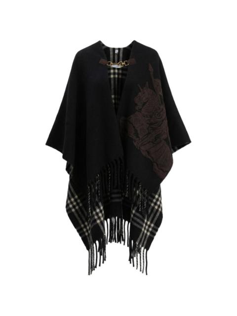 Burberry fringed wool poncho