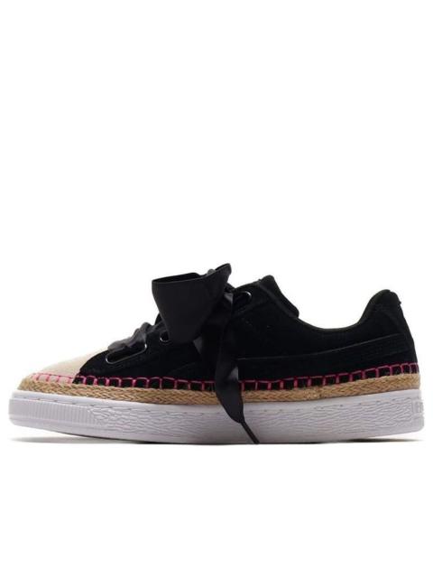 PUMA (WMNS) PUMA Suede Heart Sneakerdrille Ribbon Black/Pink 369237-01