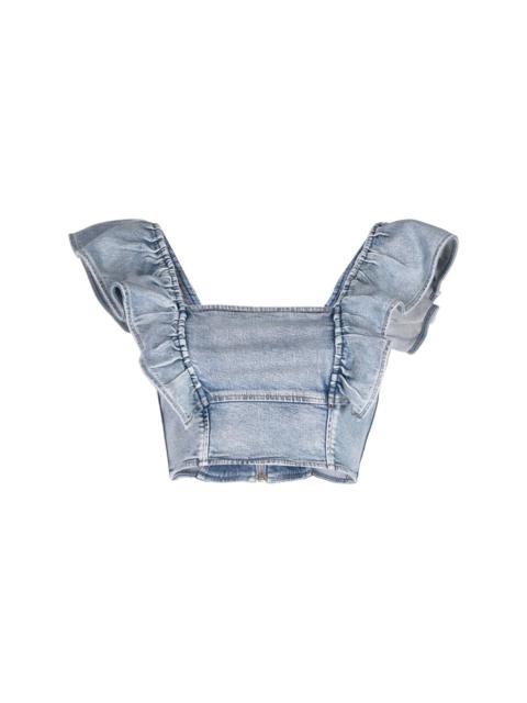 GANNI denim crop top