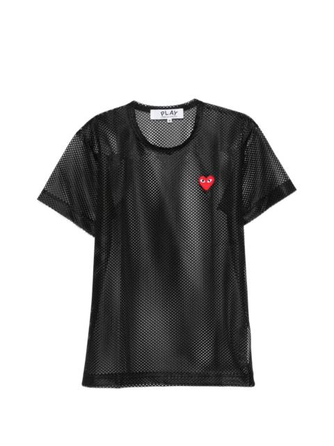 Comme des Garçons PLAY Red Heart Emblem Mesh Tee
