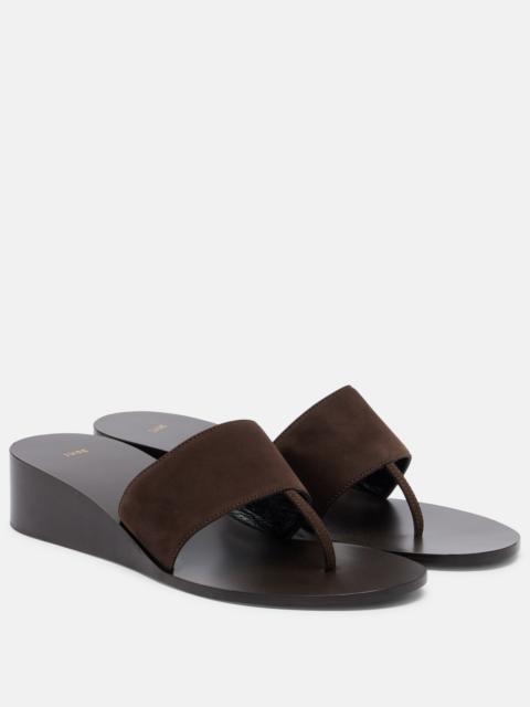 JUDE Lucille leather wedge thong sandals