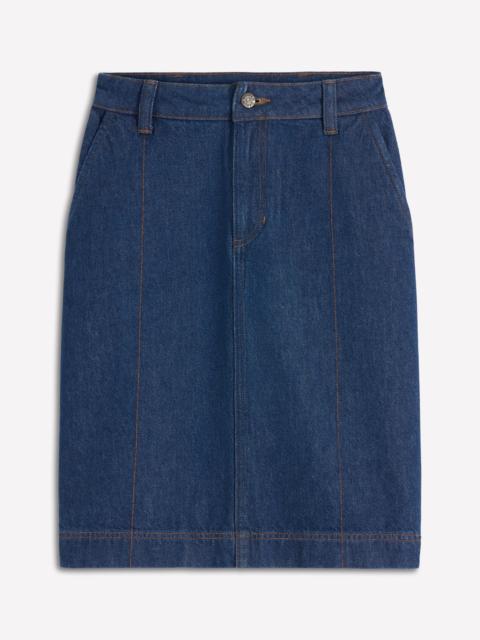 BODEN Straight Denim Skirt-Indigo