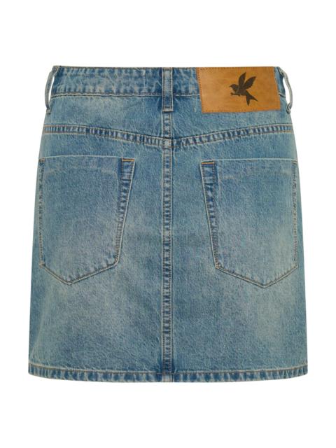 ONE TEASPOON 2020 High Waist Mini Denim Skirt - Texas Blue