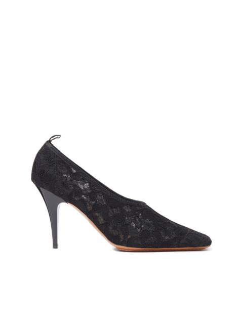 Stella McCartney 95mm floral-lace squared-toe  pumps