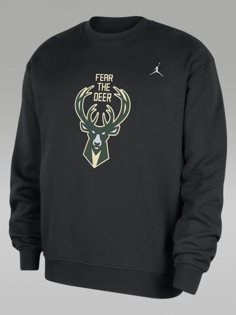 Jordan Milwaukee Bucks Statement Essentials Men's Jordan NBA Fleece Crew-Neck Sweatshirt