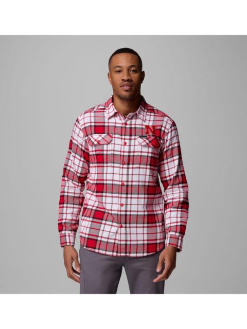 Columbia Men's Collegiate Flare Gun Flannel Long Sleeve Shirt - Nebraska