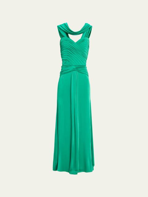 THE NEW ARRIVALS ILKYAZ OZEL Amanda Sculpted Jersey Column Gown