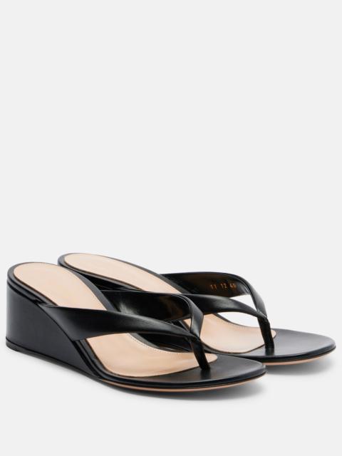 Gianvito Rossi Leather wedge thong sandals