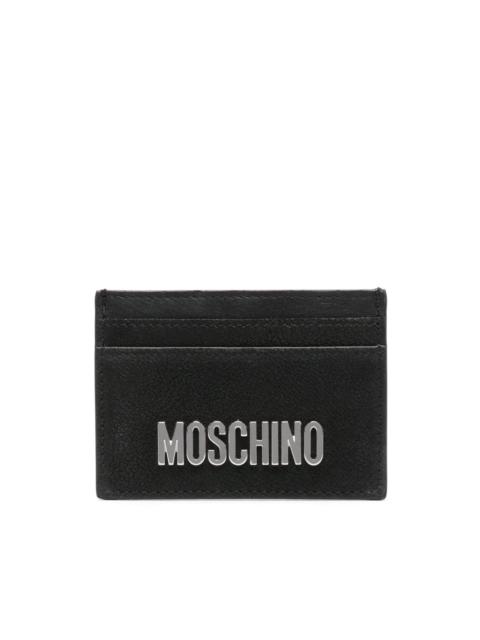 logo-lettering leather cardholder