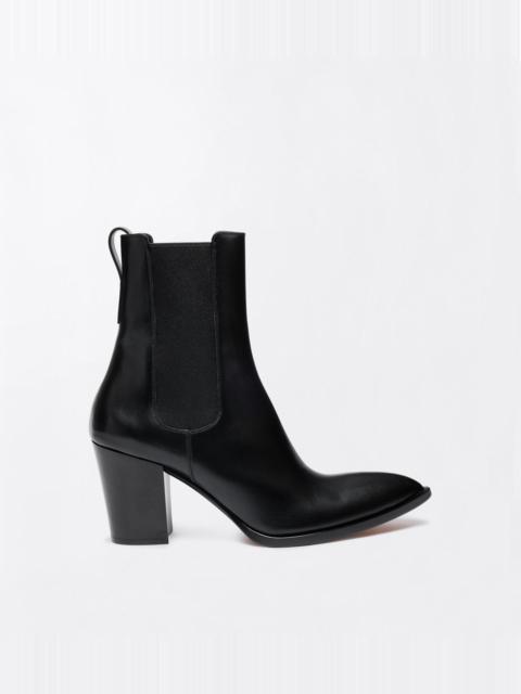 TOM FORD BURNISHED LEATHER DAGGER ANKLE BOOT