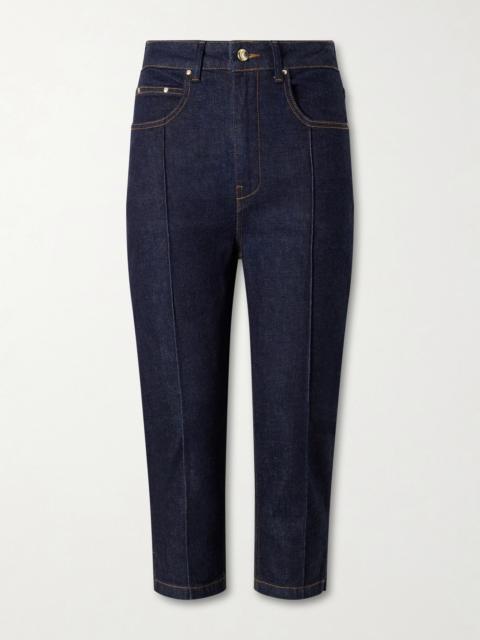 OSSOU Russet stretch slim-leg capri jeans Dark denim