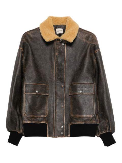 KHAITE Sandor fur collar pocket jacket