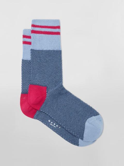Marni PALE BLUE MOULINÉ COTTON SOCK