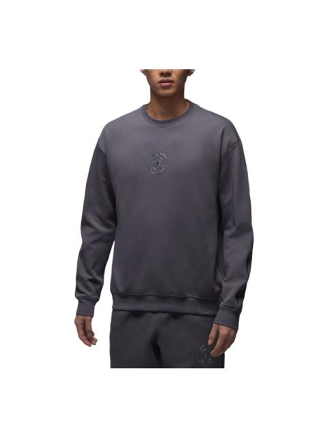 Jordan Air Jordan x PSG Hoop Fleece Crewneck Sweatshirt Asia Sizing 'Dark Grey Off Black' IF3802-014
