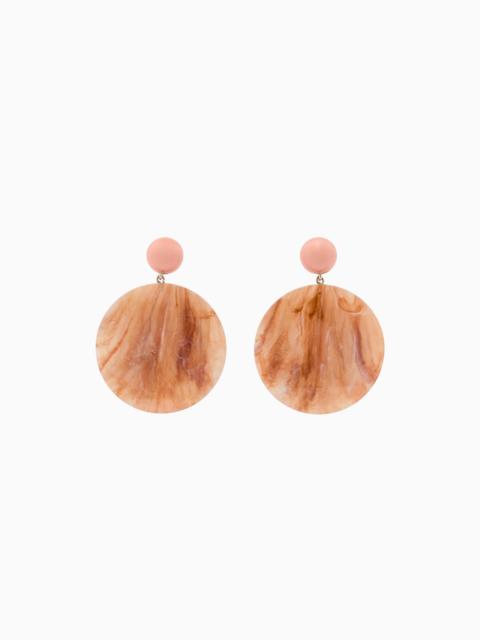 EMPORIO ARMANI OVERSIZED ROUND PENDANT EARRINGS WITH A MARBLED FINISH
