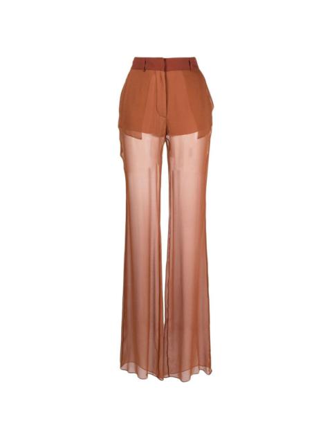 flared silk trousers