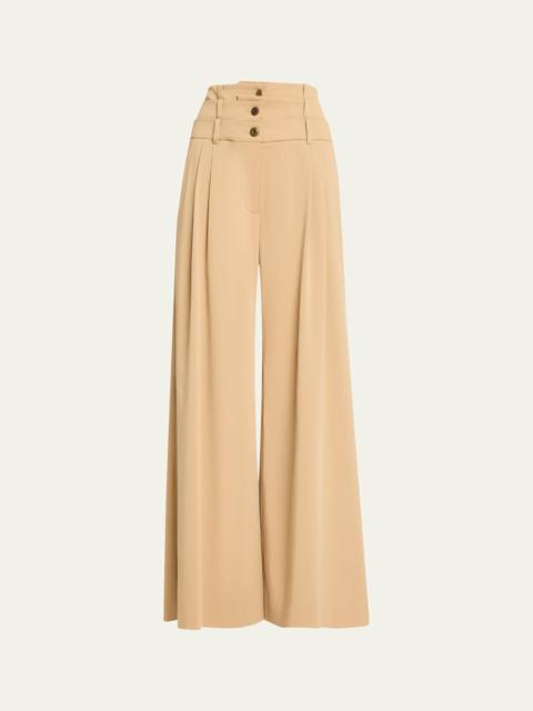 Monse Triple Waistband Pleated Wide-Leg Trousers