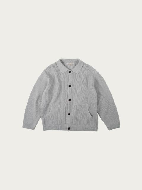 FrizmWORKS Ultra Heavyweight Collar Cardigan - Light Grey