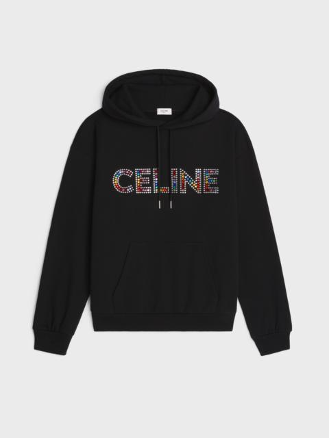 CELINE Celine cotton fleece hoodie with rhinestones