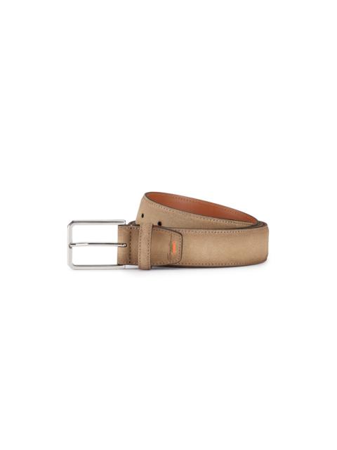Santoni Beige suede adjustable belt