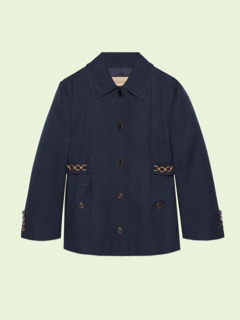 GUCCI Cellulosic based viscose jacket with chain