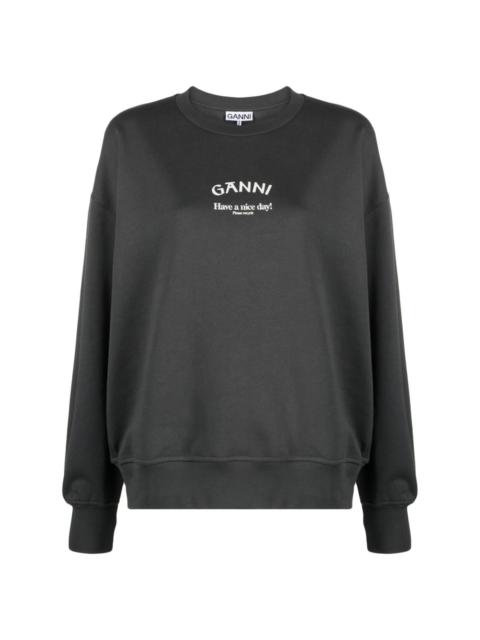 GANNI Isoli logo-print organic cotton sweatshirt