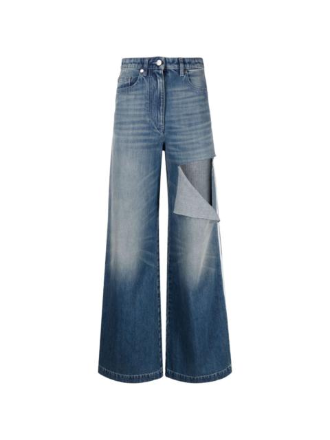 PETER DO ripped wide-leg jeans