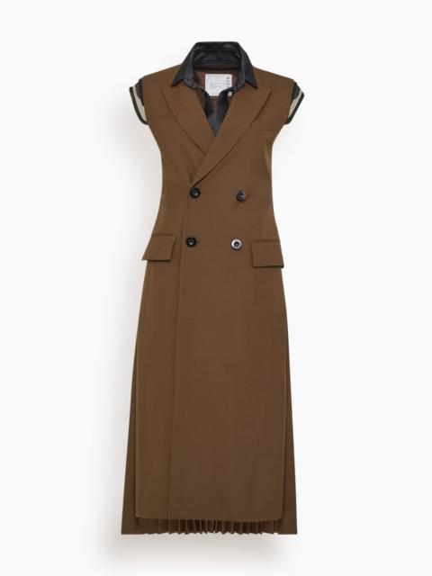 sacai Suiting Vest in Brown