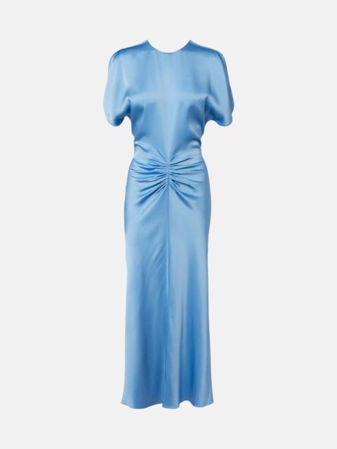 Victoria Beckham Gathered satin midi dress