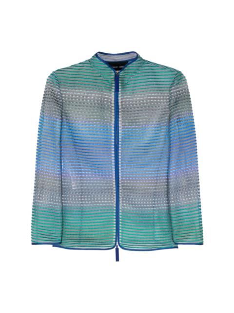 GIORGIO ARMANI semi-sheer striped jacket