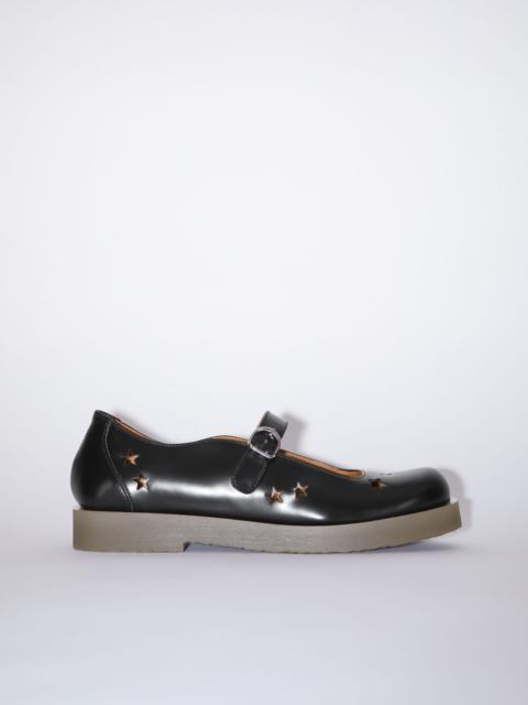 Acne Studios Leather buckle shoes - Black/amber