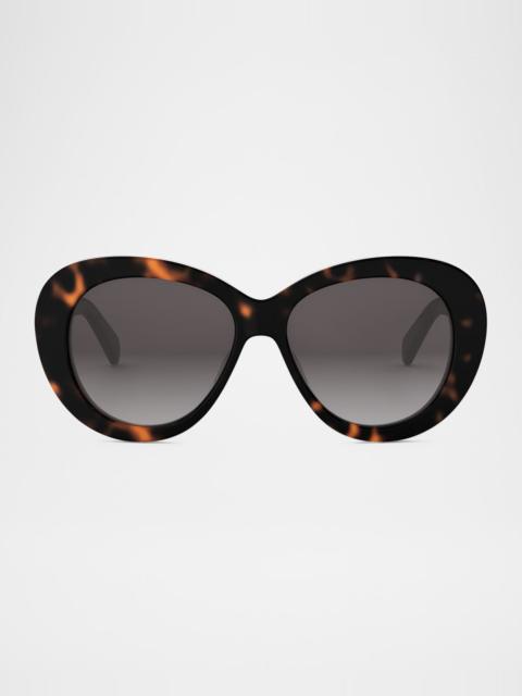 CELINE Triomphe Logo Oval Acetate Sunglasses