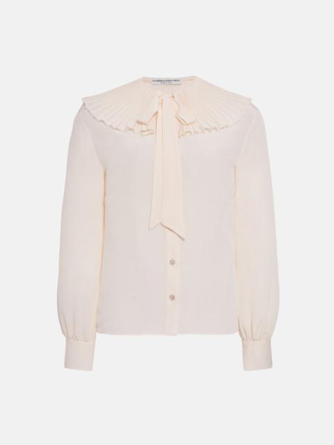 Alessandra Rich SILK BLOUSE WITH PLEATED COLLAR
