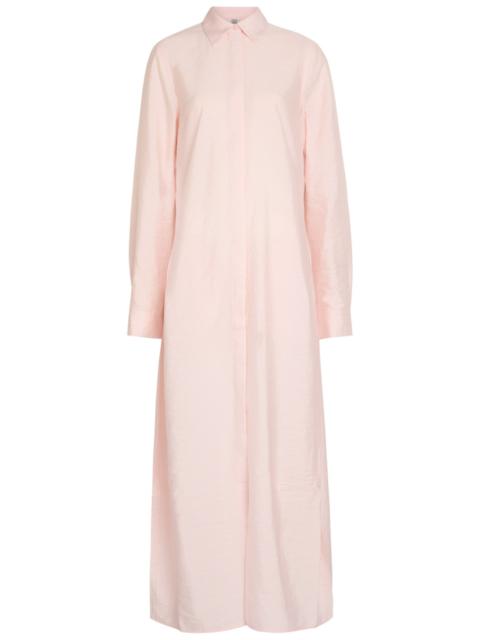 TOTEME Toteme Crinkled Silk-blend Maxi Shirt Dress
