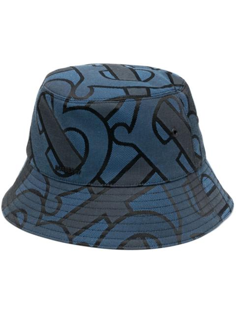 Blue Cotton Monogram Bucket Hat