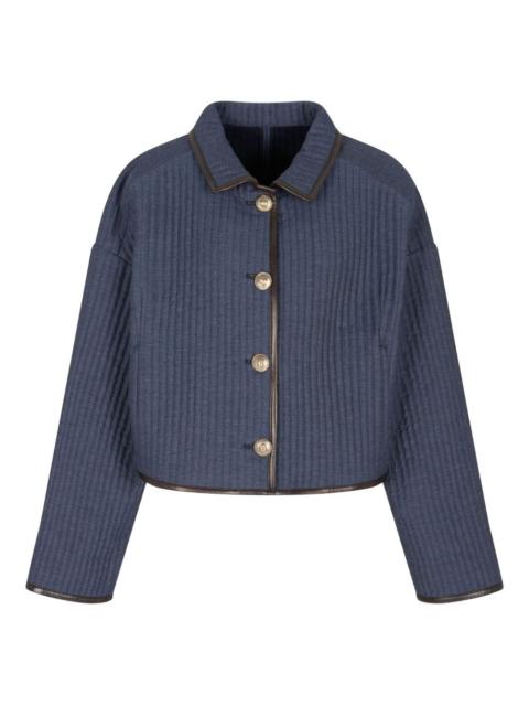 GIORGIO ARMANI buttoned ribbed jacket