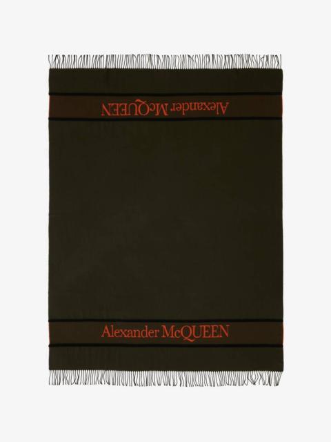 Alexander McQueen Alexander Mcqueen Selvedge Blanket Scarf in Khaki
