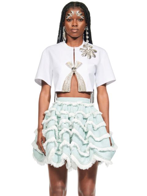 AREA DECO BOW CROPPED T-SHIRT