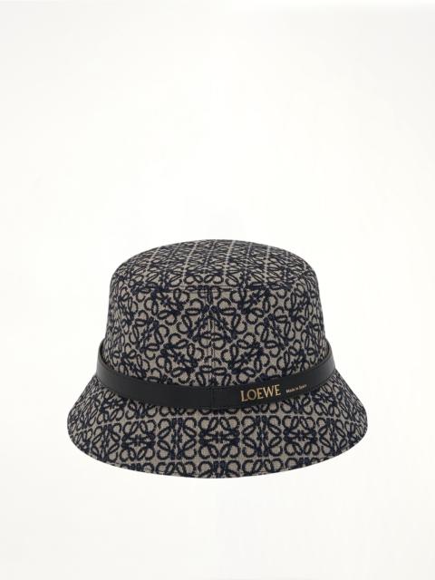 Loewe Anagram Jacquard and Calf Bucket Hat in Navy