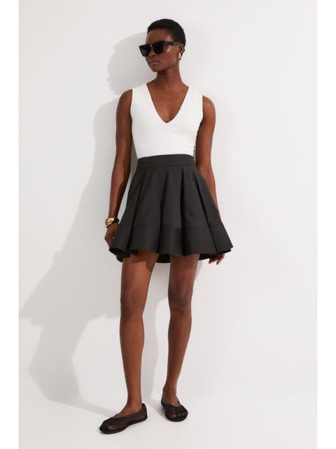 KAREN MILLEN Tailored Cotton Full Mini Skirt