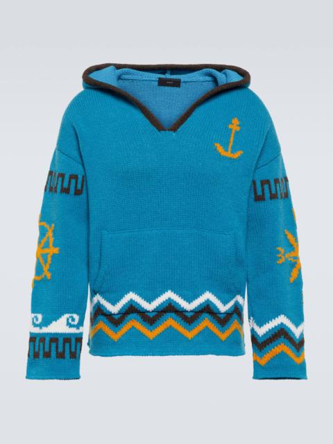 Nautical virgin wool hoodie