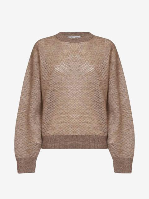 Brunello Cucinelli openwork lamé sweater