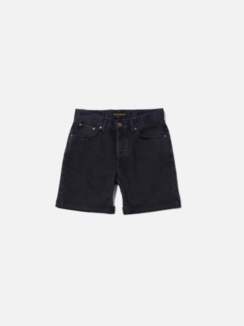 Nudie Jeans Josh Denim Shorts Aged Black