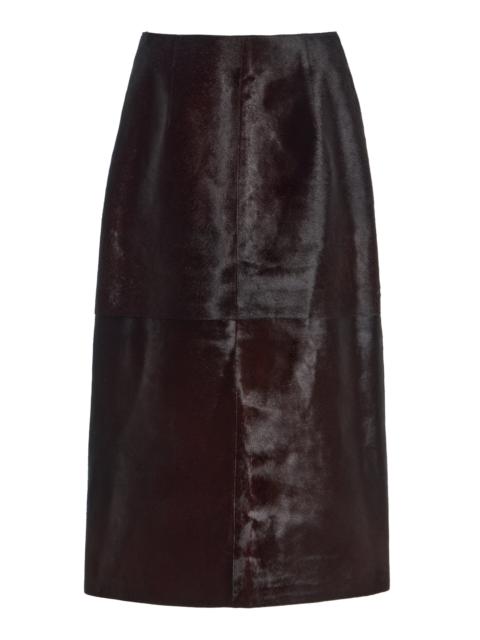 NOUR HAMMOUR Alana Pony Hair Midi Skirt