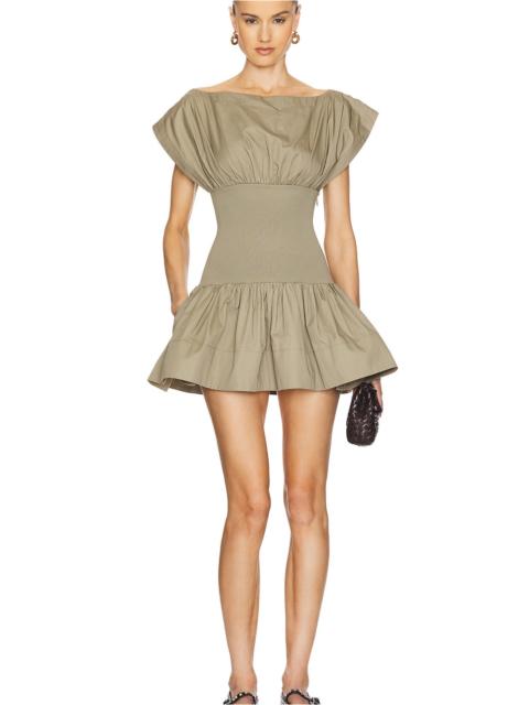 HELSA Rib Mix Shirting Mini Dress