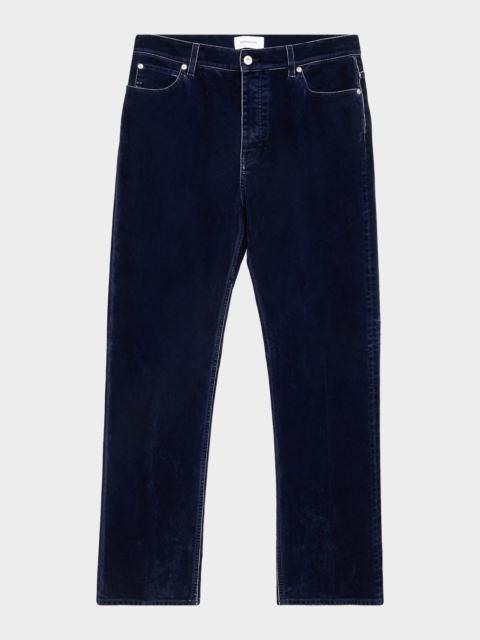 FERRAGAMO Men's Bleached-Effect Straight Leg Five-Pocket Pants