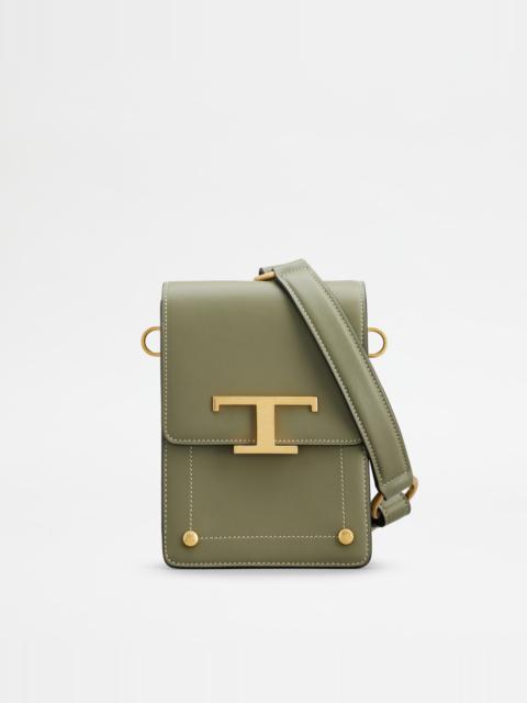 Tod's T TIMELESS BAG IN LEATHER MICRO - GREEN