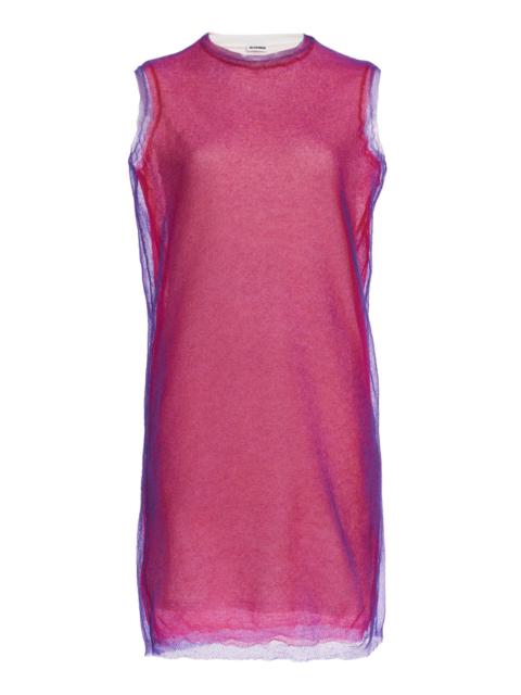 Jil Sander Double-Layered Sheer Mini Dress red