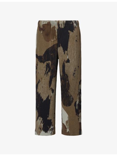 ISSEY MIYAKE Painted-Stone Pleated Knit Trousers