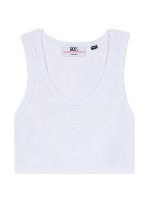 GCDS logo-embroidered crop top